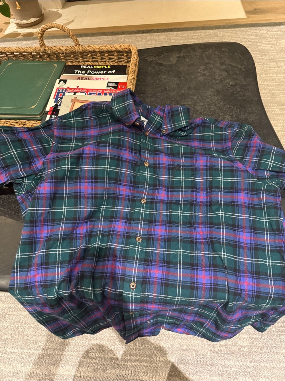 Brooks Brothers Green and Blue Plaid Button-Down Shirt
